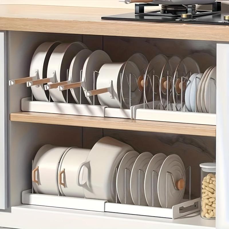 Retractable Kitchen Storage Rack – Dish & Pot Organizer with Pull-Out Drawer