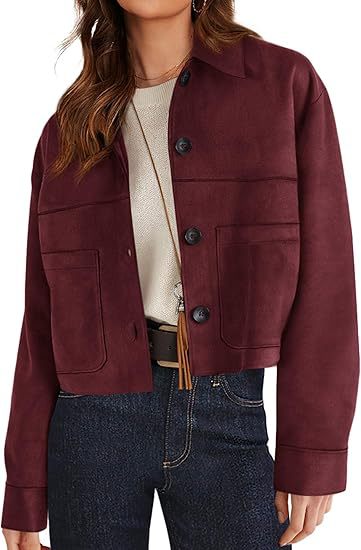 European And American Style Women Faux Suede Short Jacket Casual Lightweight Autumn Fashion