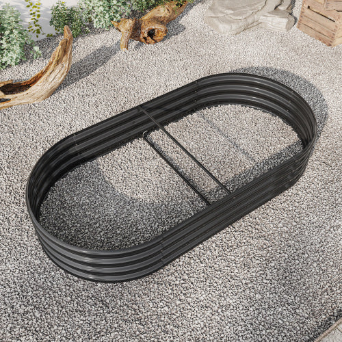 Raised Garden Bed Outdoor – Large Oval Metal Planter for Vegetables, Flowers & Plants