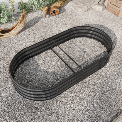 Raised Garden Bed Outdoor – Large Oval Metal Planter for Vegetables, Flowers & Plants