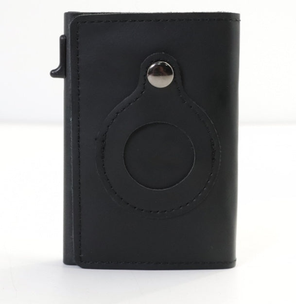 Leather AirTag Wallet with Aluminum Card Holder