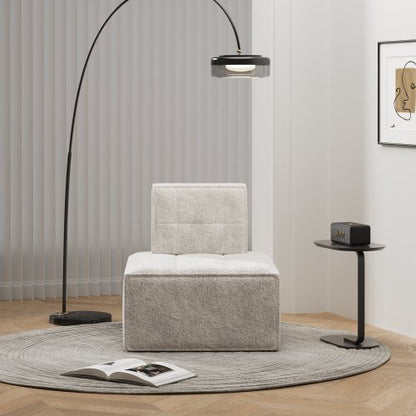 Modular Sherpa Bean Bag Chair – Accent Floor Sofa for Adults, Reading Chair, Fireside Lounge Seat for Living Room, Bedroom, Office, Beige