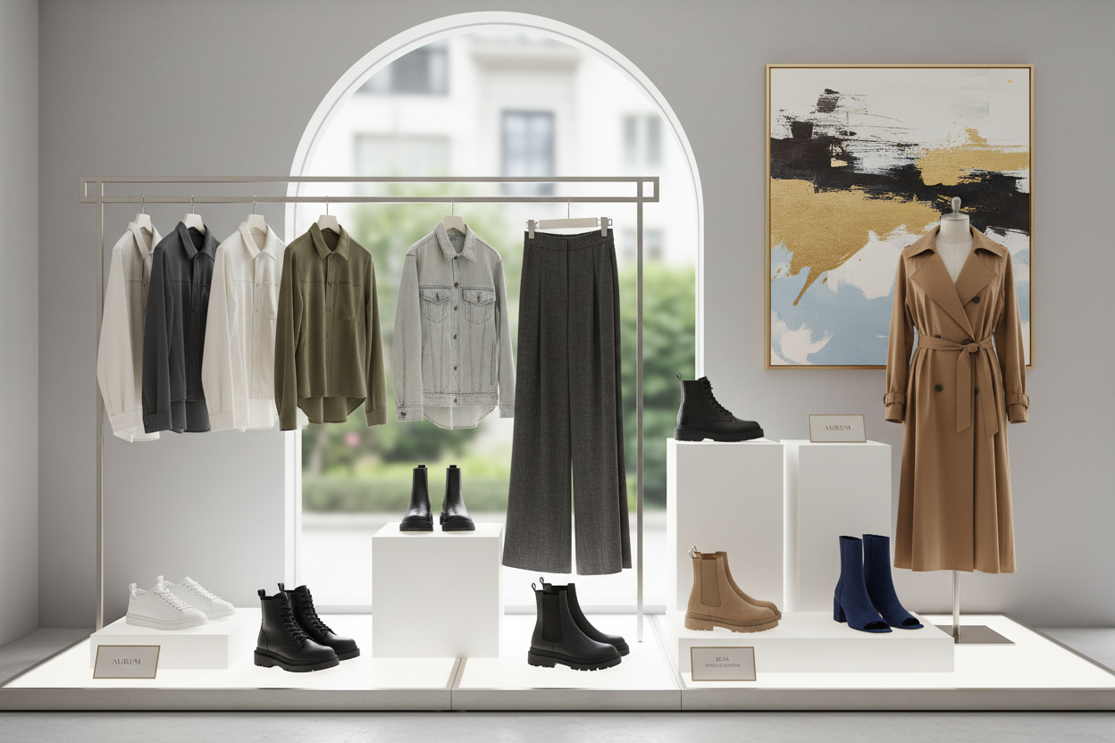 generate an image for my collection  Apparel and Footwear accordingly